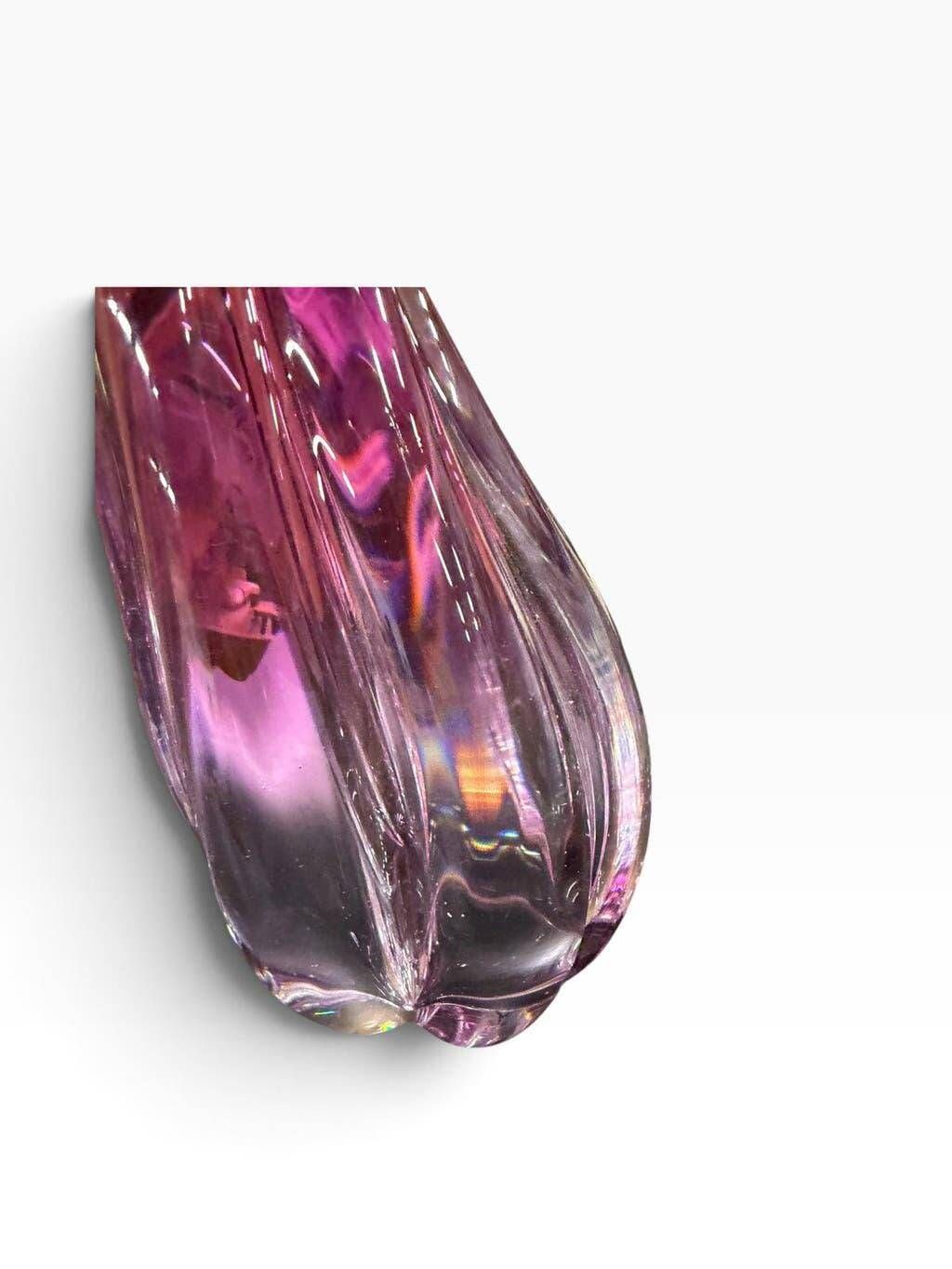 Vintage lamp base in crystal VSL and ruby glass