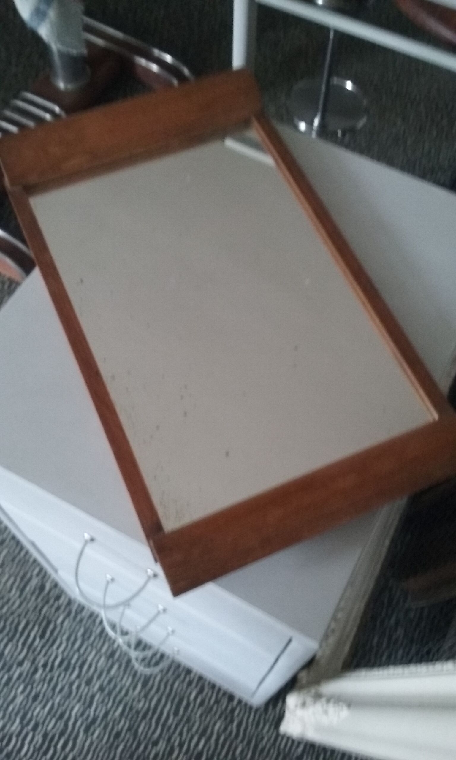 Mirror tray with wooden handles, early 20th century