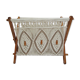 Magazine holder macramé cotton and vintage wood 70s