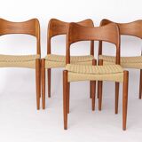 Ensemble de 4 chaises de salle à manger danoises par Arne Hovmand-Olsen pour Mogens Kold, années 1960.