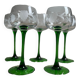 Set of 5 wine glasses with chiseled decoration