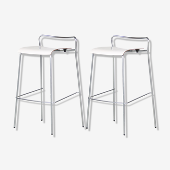 2000s Set of 2 “Chip B” bar stools by Antti Kotilainen for Piiroinen, Finland