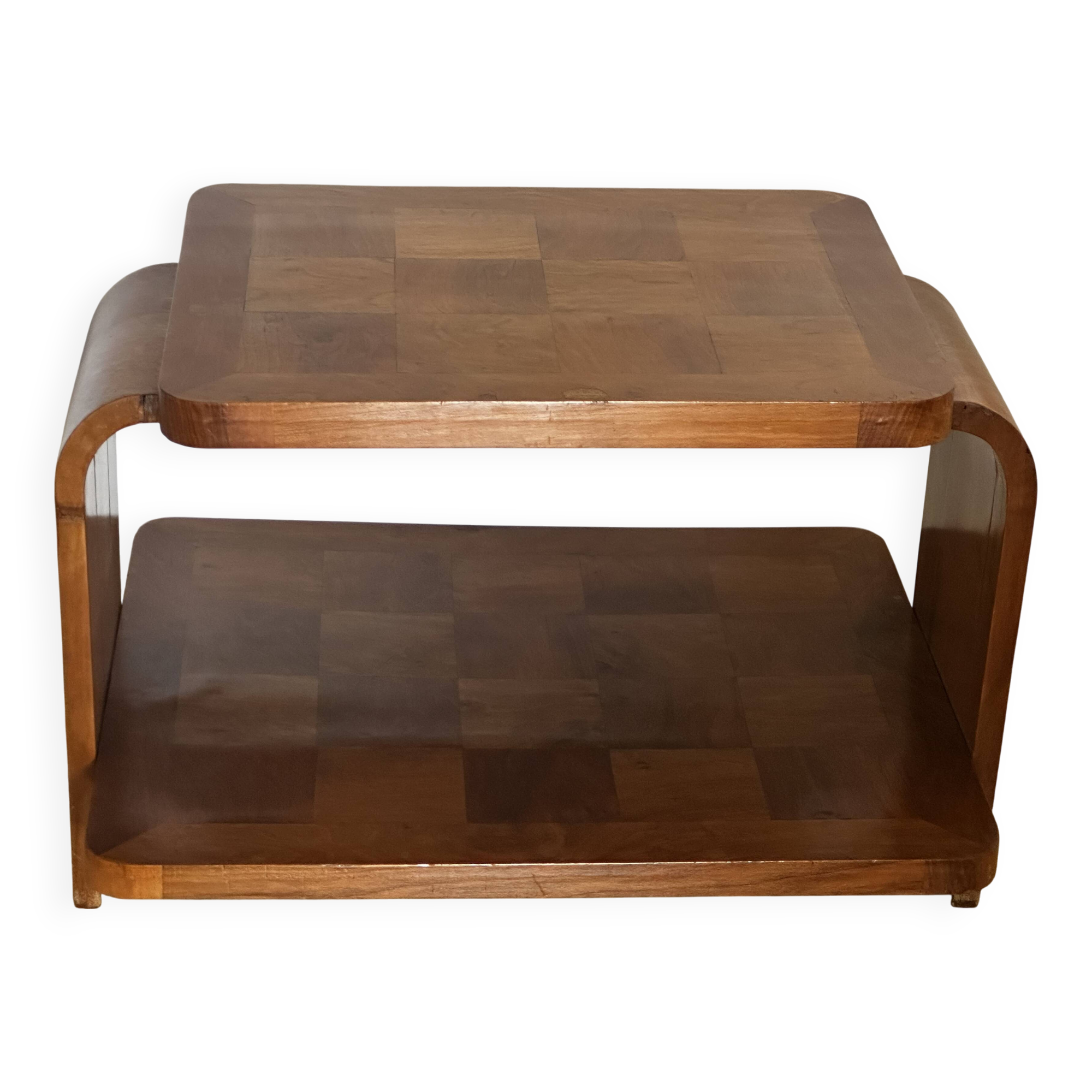 1930s Art Deco side table in marquetry walnut