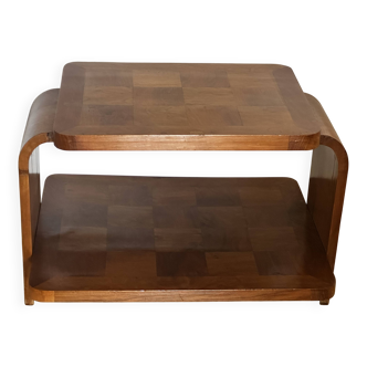 Table d’appoint Art-Deco 1930 en noyer marqueté