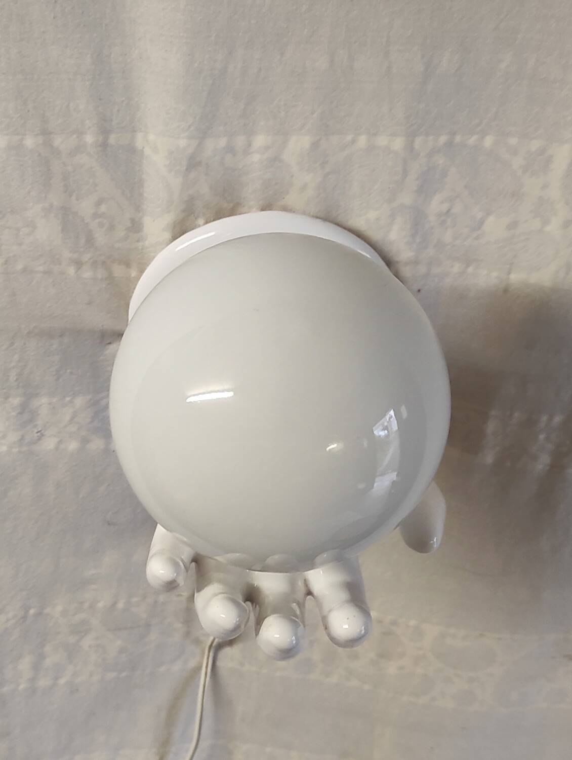 Ceramic and opaline wall lamp - 70's