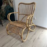Armchair in woven wicker 1960/1970s