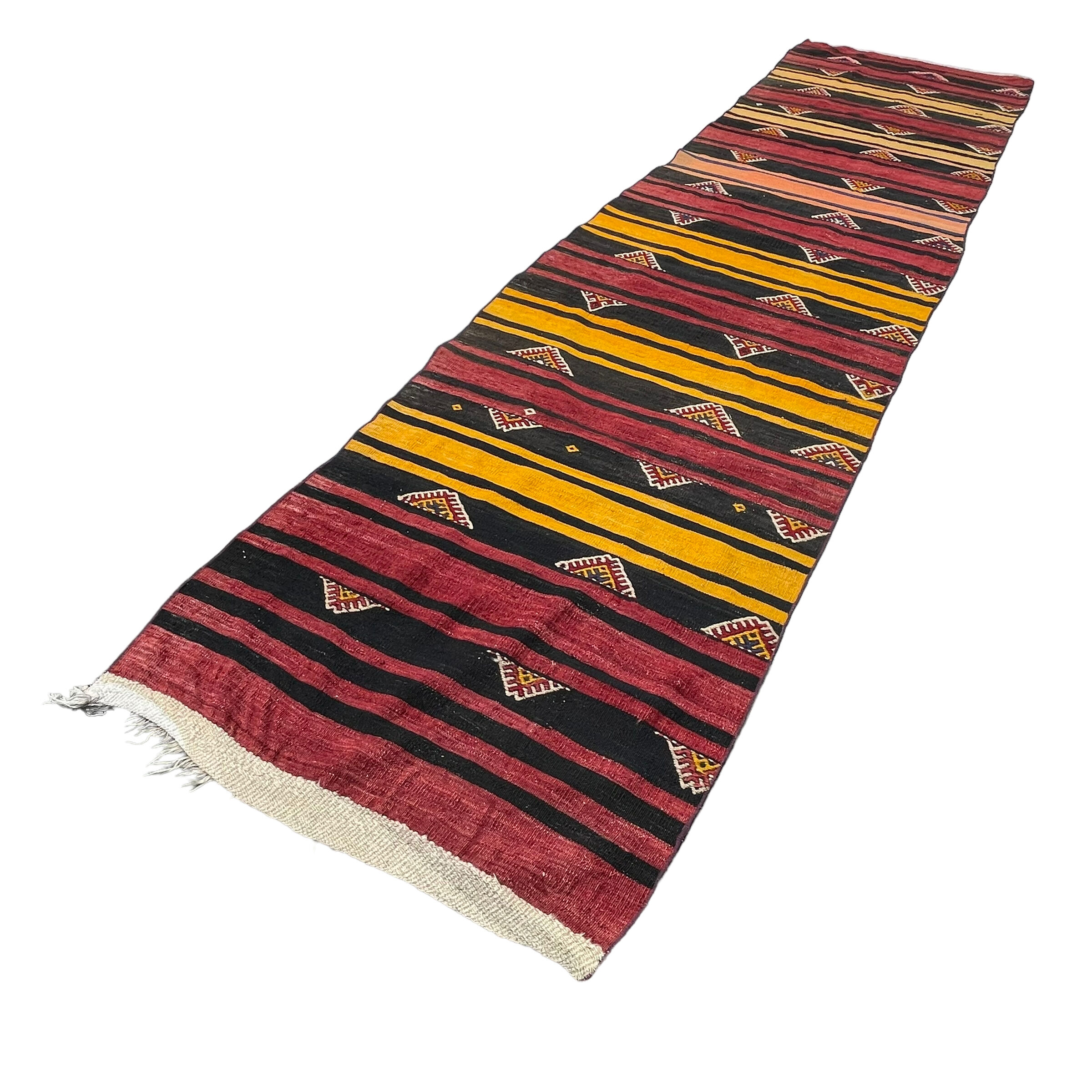 Vintage Turkish Kilim Runner , 340 x 82 cm
