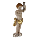 Ancient sculpture of a putto in carved and gilded wood, Italy, 19th century.