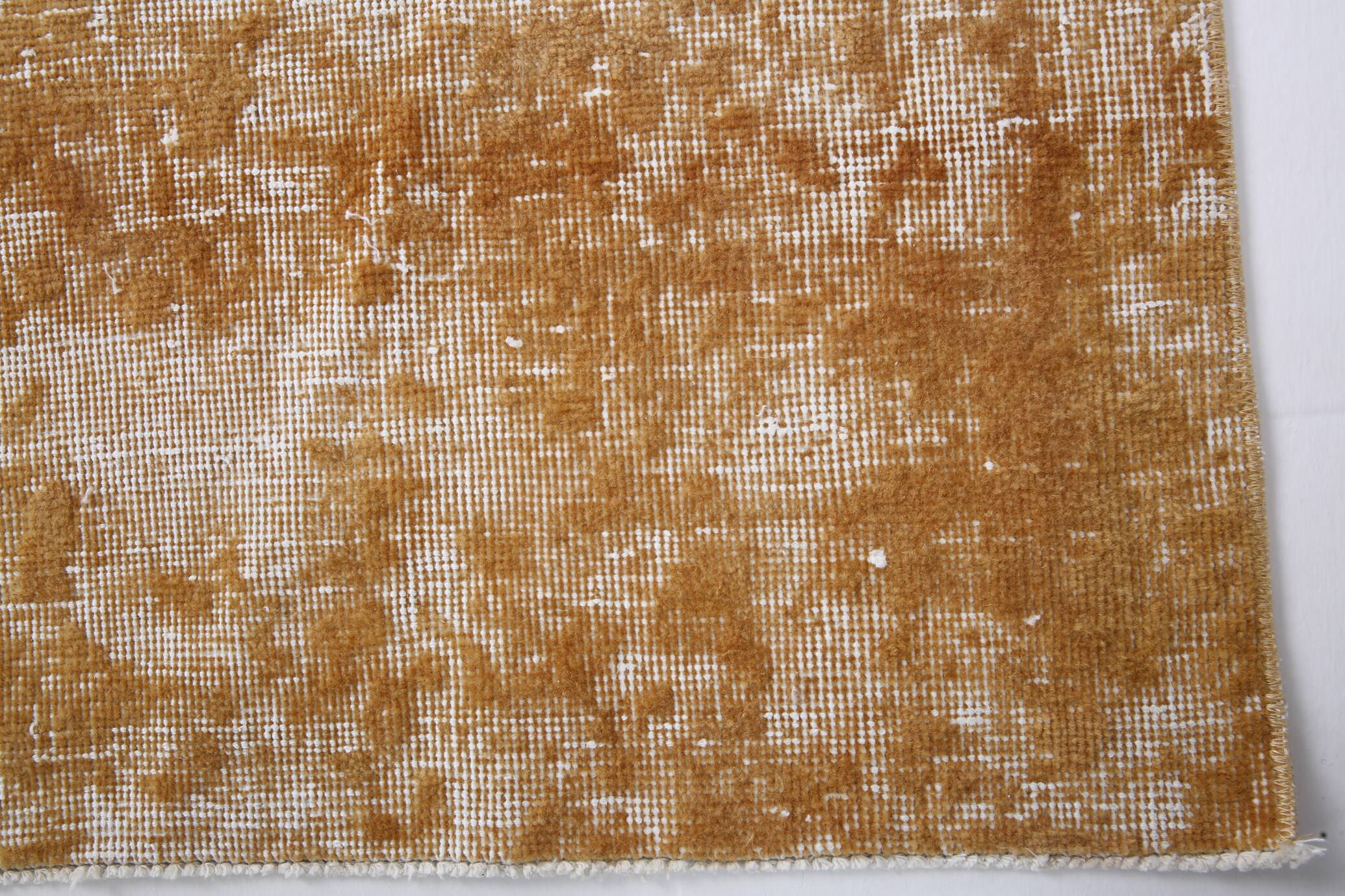 Turkish Traditional Mustard Vintage Area Rug, 108x211Cm