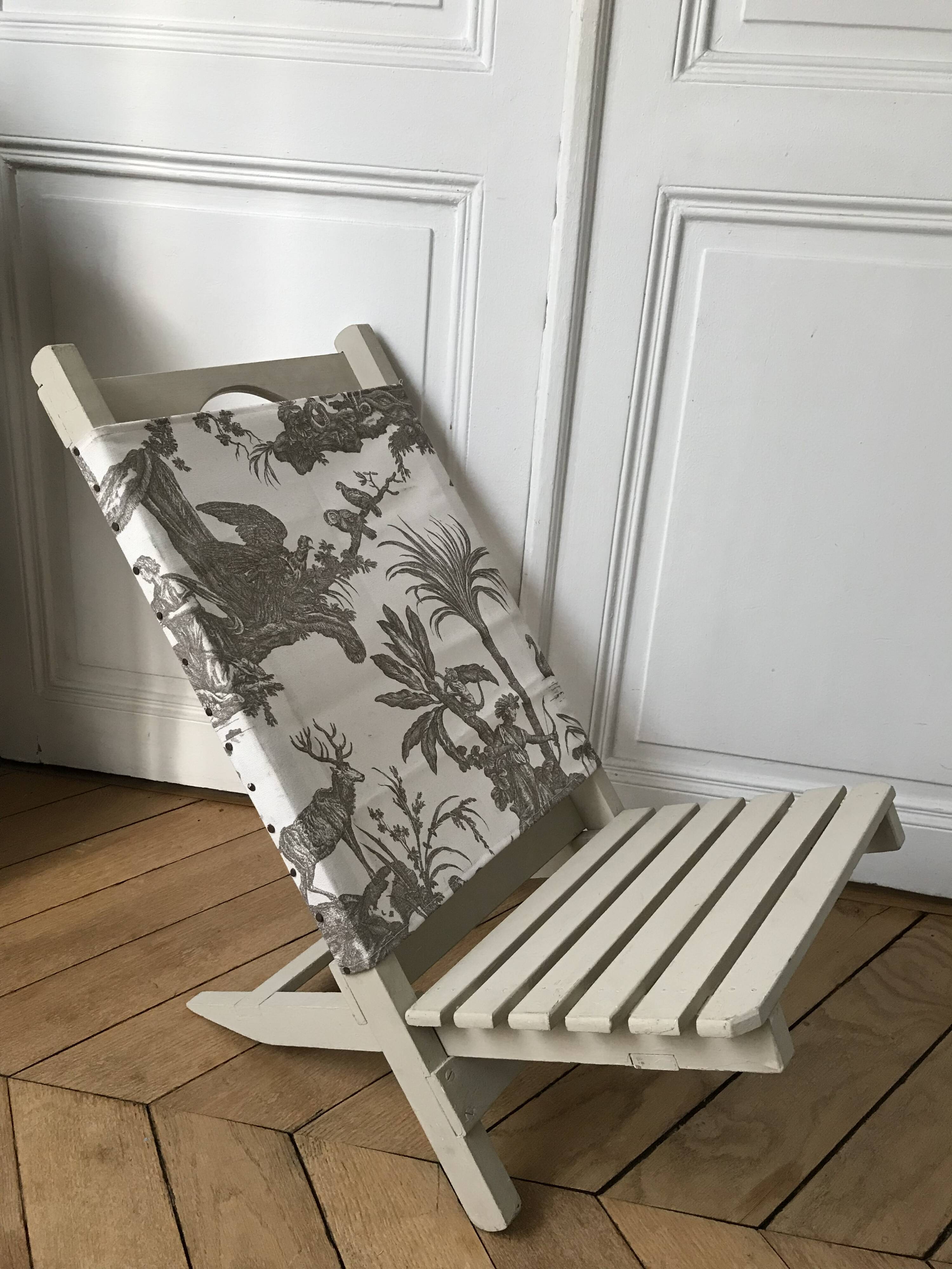 chaise pliante en bois vintage