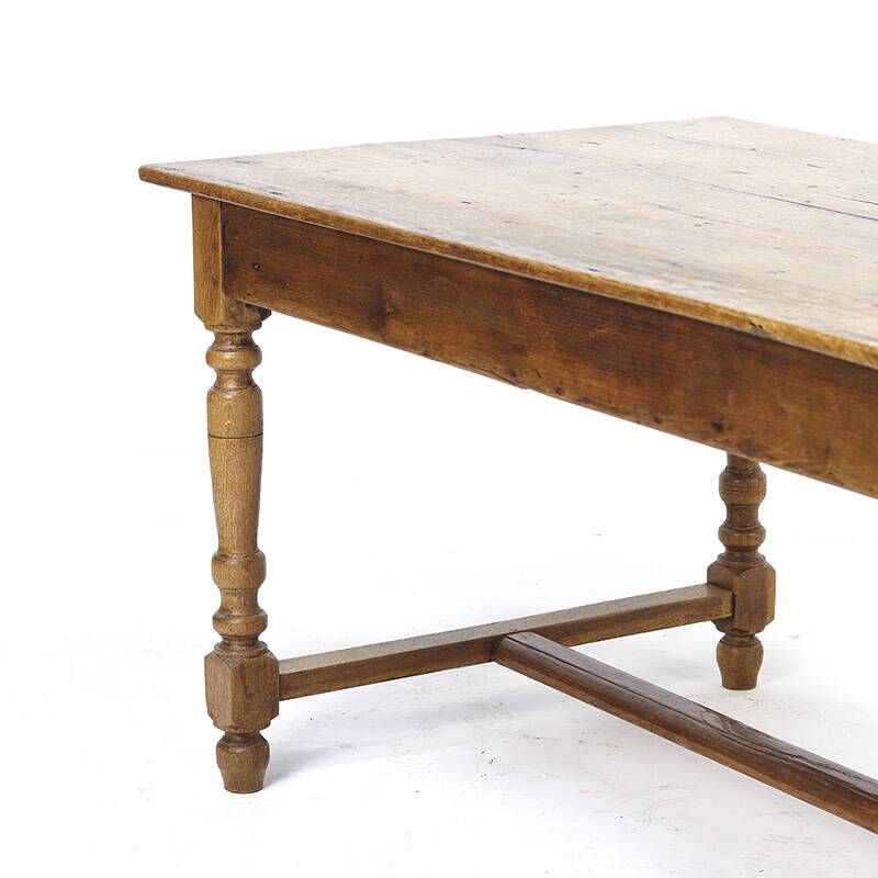 Table à manger en chêne antique de ferme française rustique