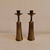 Candle holders in solid brass, by jhq (jens harald quistgaard) for his own company - dansk design