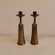 Candle holders in solid brass, by jhq (jens harald quistgaard) for his own company - dansk design