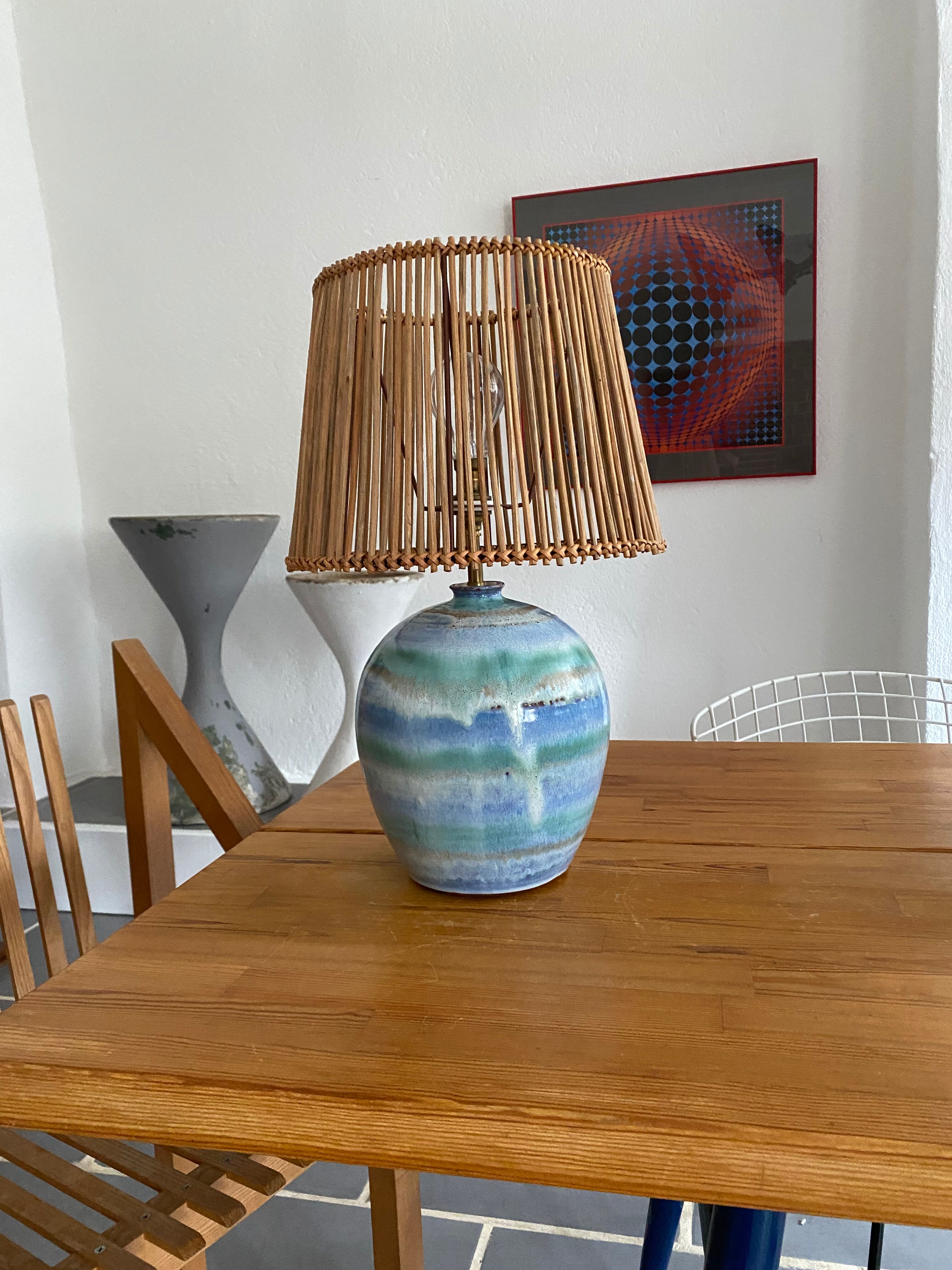 Ceramic lamp signed vintage