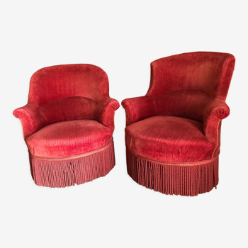 Pair of toad arm chairs quality velvet