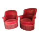 Paire de fauteuils crapaud velours