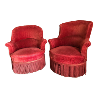 Pair of toad arm chairs quality velvet