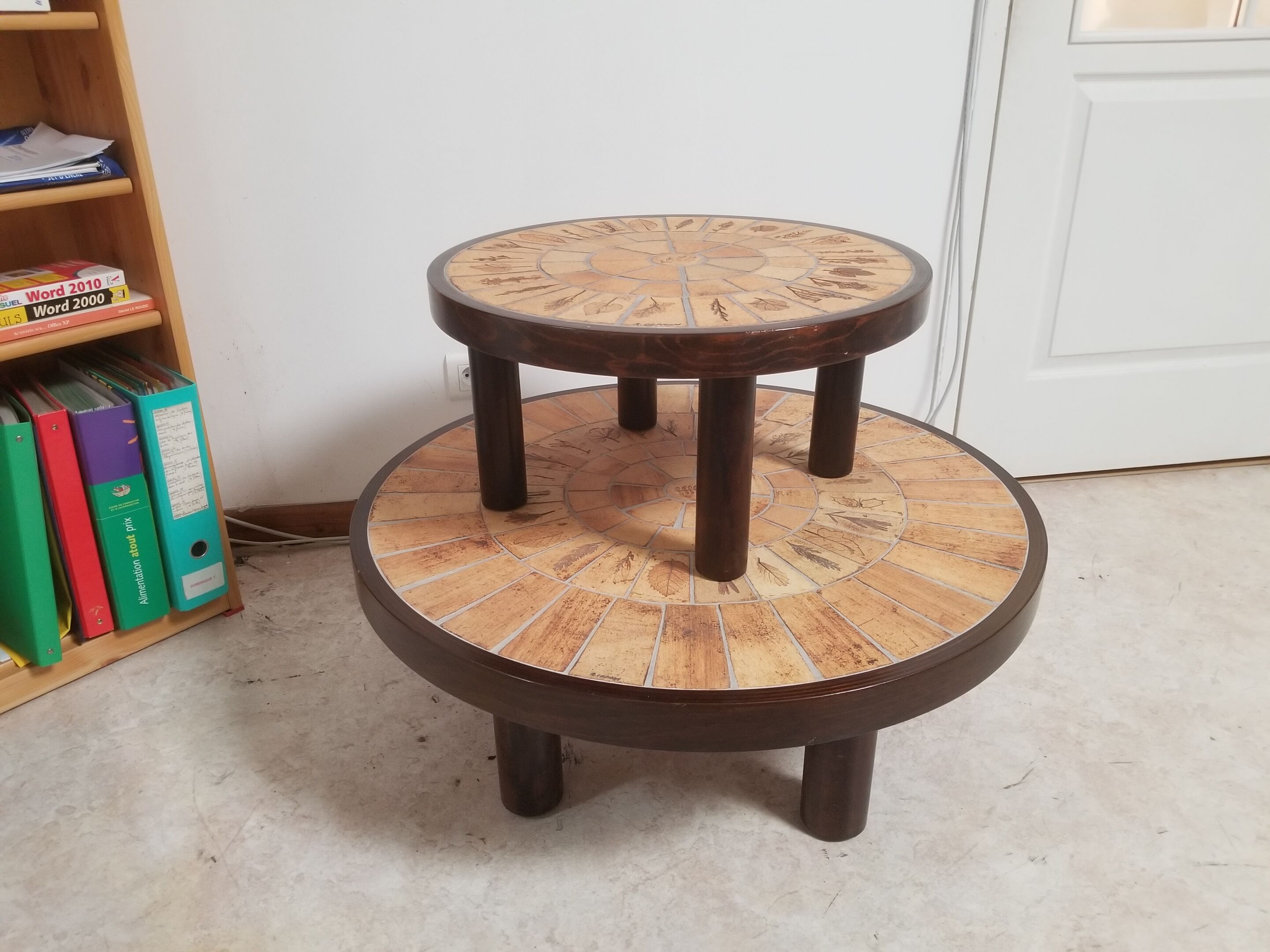Duo coffee tables Roger Capron model Garrigue