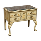 Buffet Chinoiserie avec Plateau en Marbre Style Chippendale