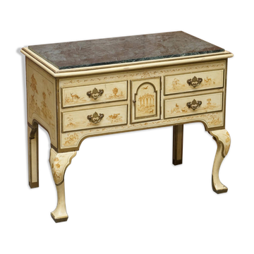 Chinoiserie Buffet with Marble Top in Chippendale Style
