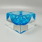1960s stunning blue ashtray or catchall by Flavio Poli for Seguso. Made in Italy