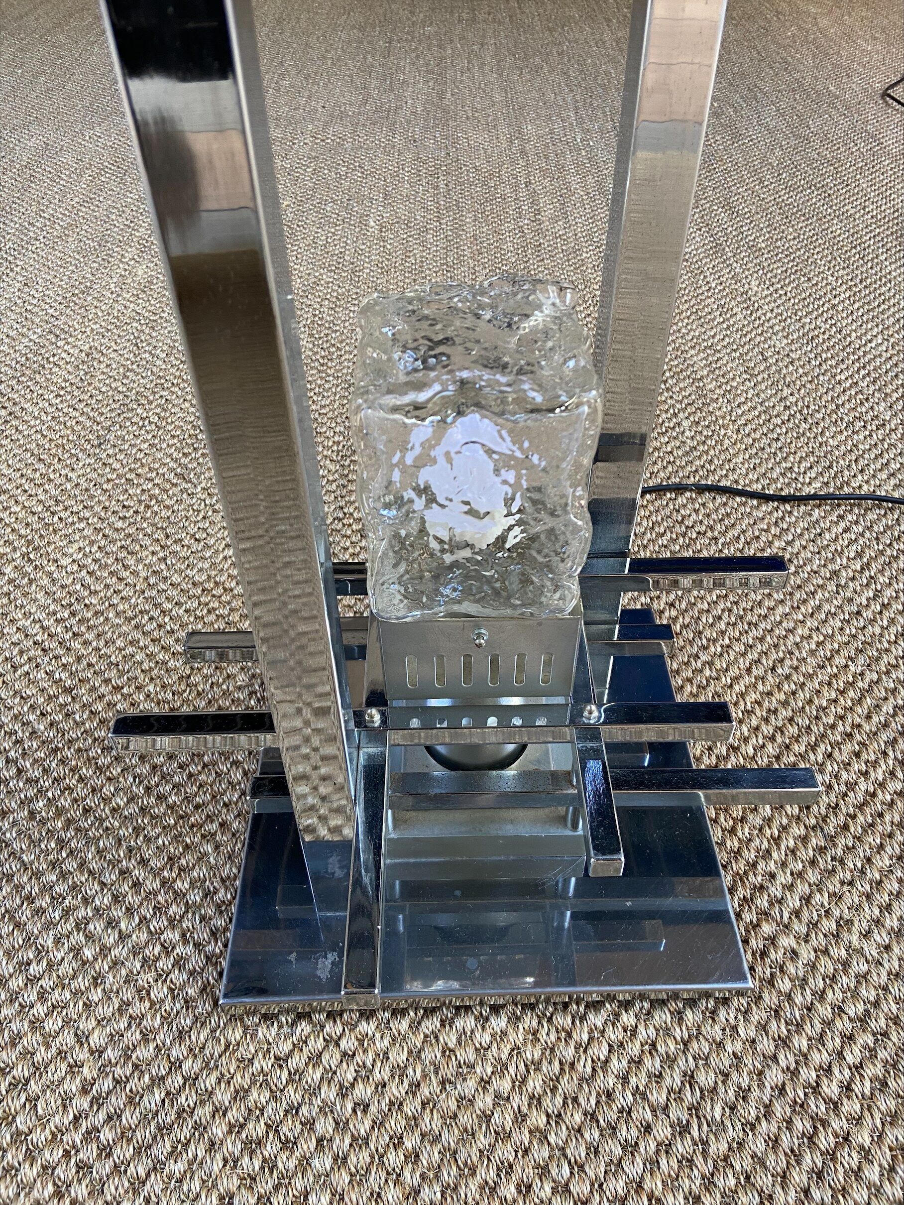 Floor lamp In stainless steel and Murano glass