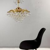 Hollywood Regency chandelier with crystal glass shades by Ernst Palme, Germany, 1960s