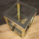 Design coffee table in golden metal from the 80s