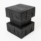 Ebonized solid wood sculptural stool / side table, Logniture