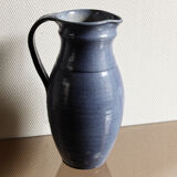Carafe en grés émaillé bleu