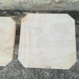 Nesting coffee tables in natural travertine