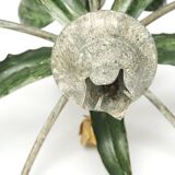 Floral chandelier with yellow flowers and green leaves, 90s