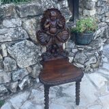 Chaise escabelle en chêne