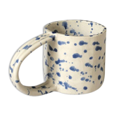 Tasse anse mouchetée bleue
