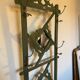 Art Deco coat rack in green patinated wood