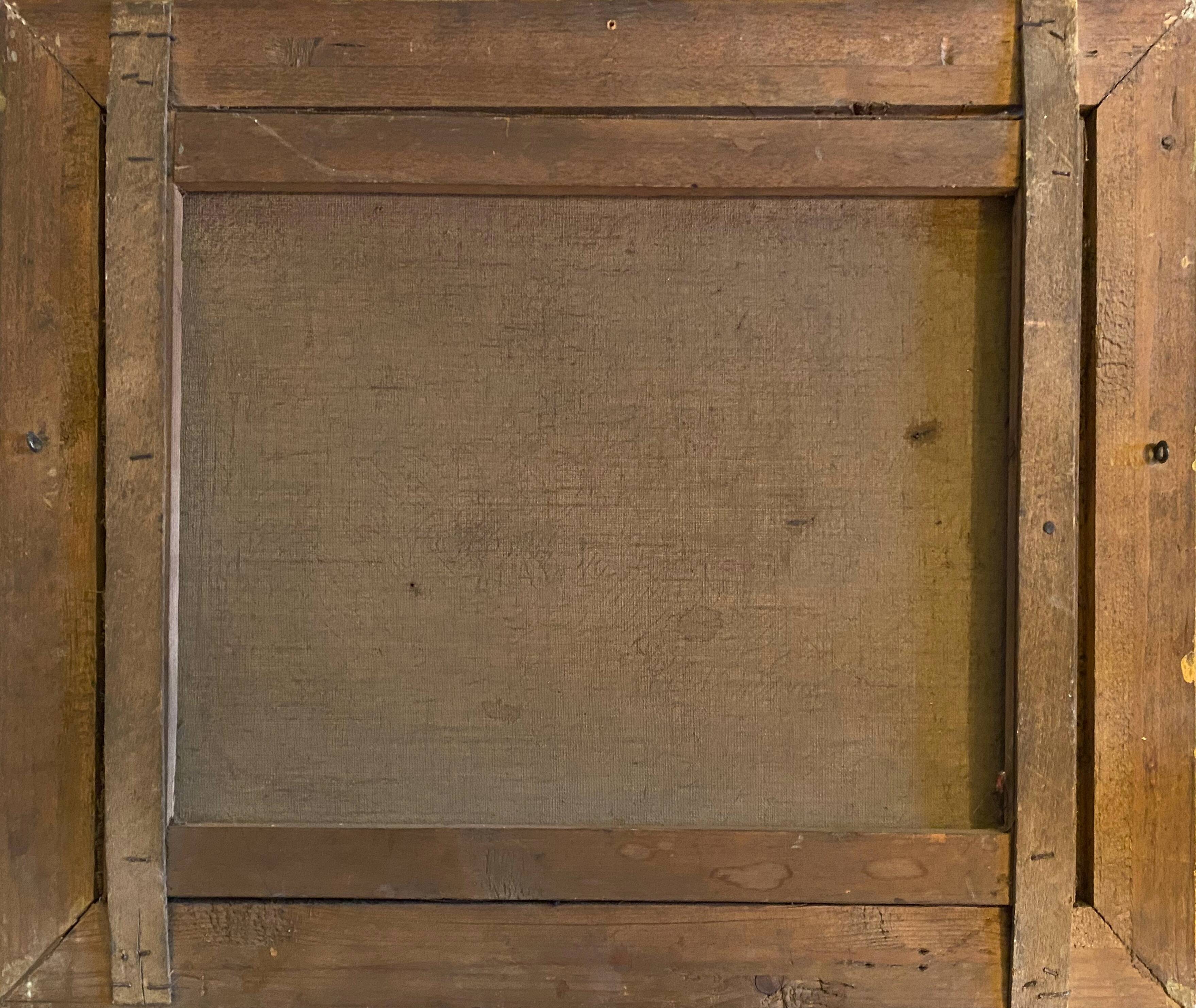 HST painting "Winter landscape" signed Flemish + frame XIX°