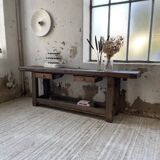 Solid oak console workbench 220cm