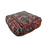 Handmade Berber pouf in wool 60 X 60 X 20 CM