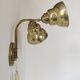 Vintage double brass wall light, Sweden, 1970.