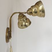 Applique vintage double en laiton, Suède, 1970
