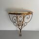 Mid-century floating wall console in wrought iron, 1950, Italy
