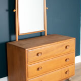 Vintage Restored Ercol Windsor Model 483 Vanity Chest Of Drawers With Mirror