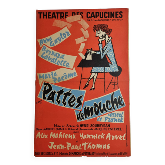 Affiche vitage "Pattes de Mouche" illustration de M. Small, 1958