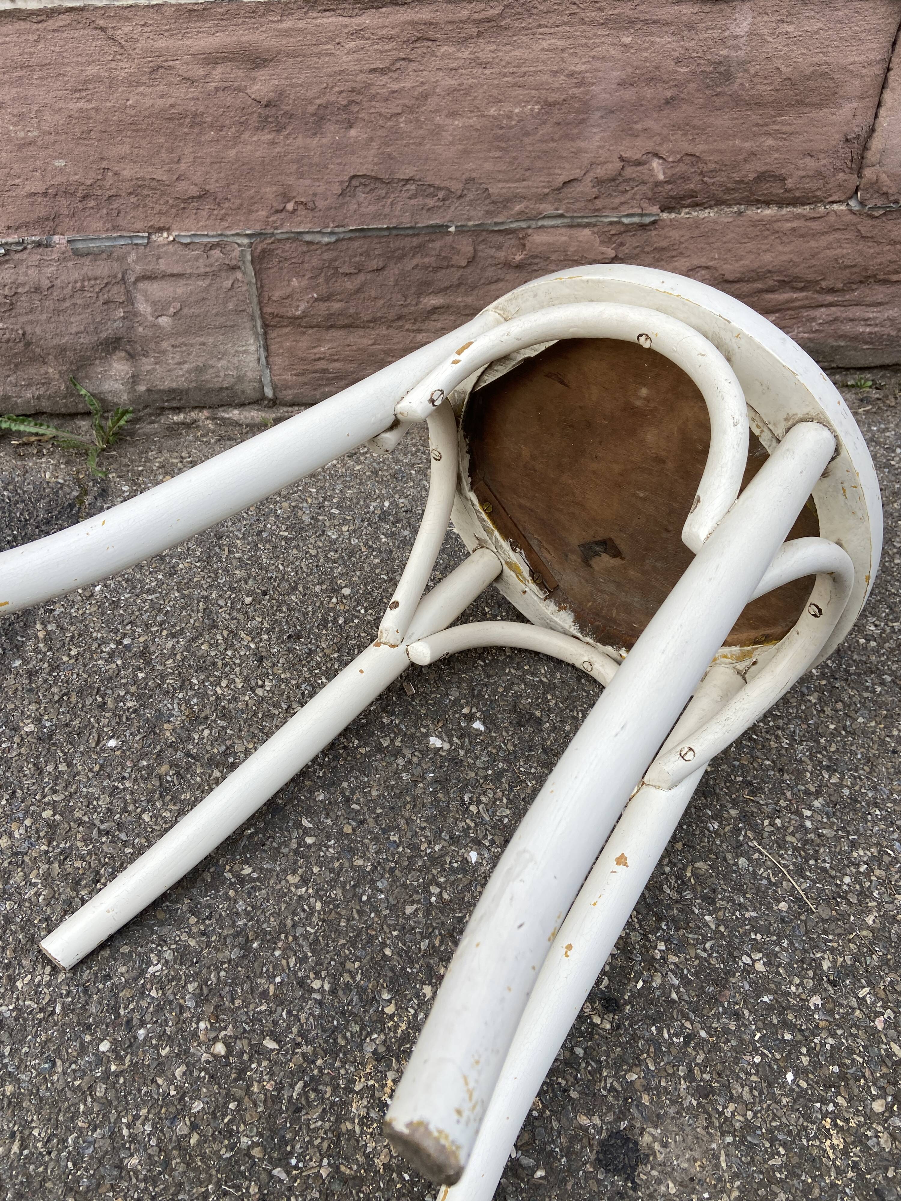 Vintage curved wooden stool