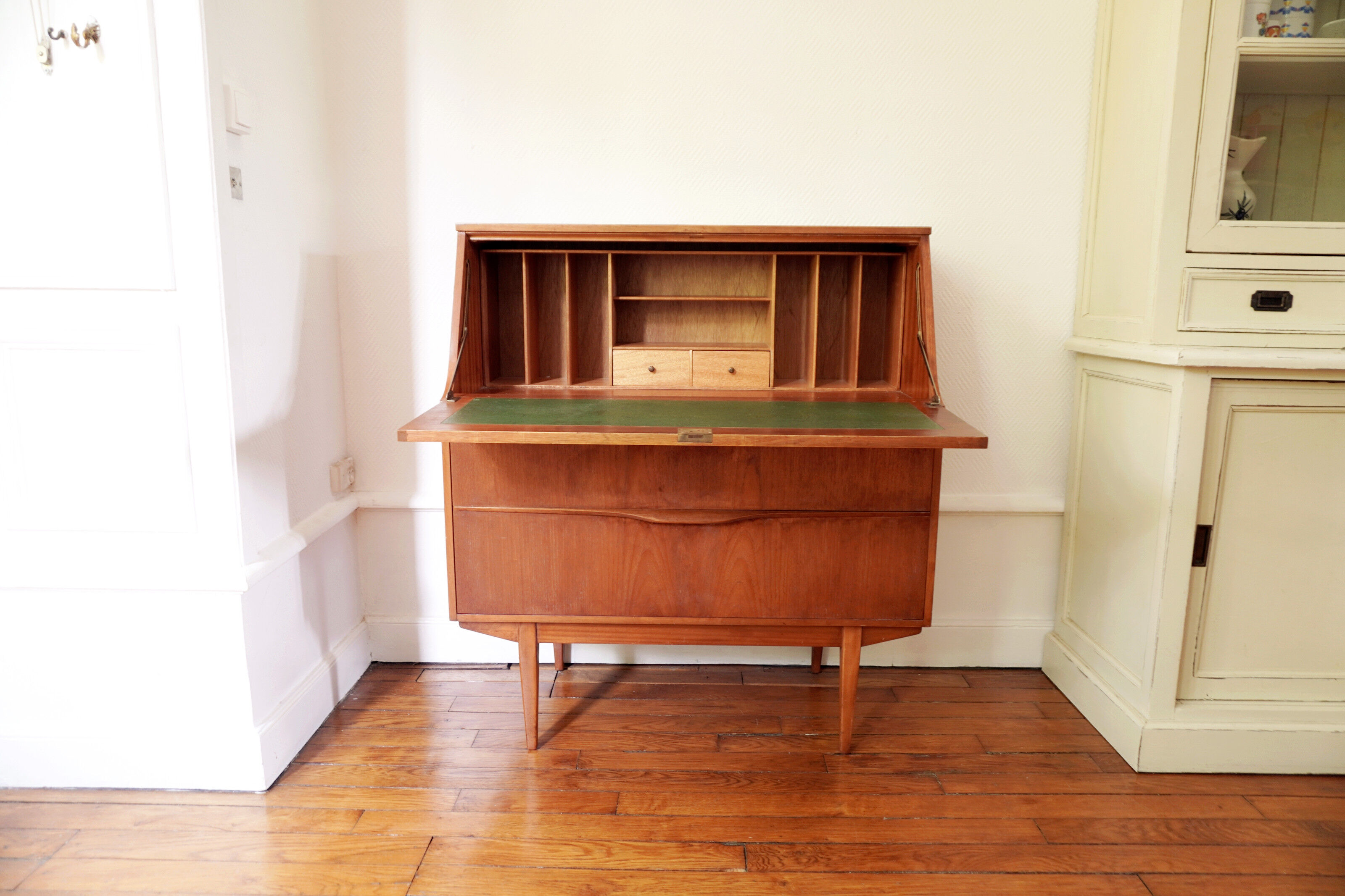 Vintage Scandinavian secretary in teak