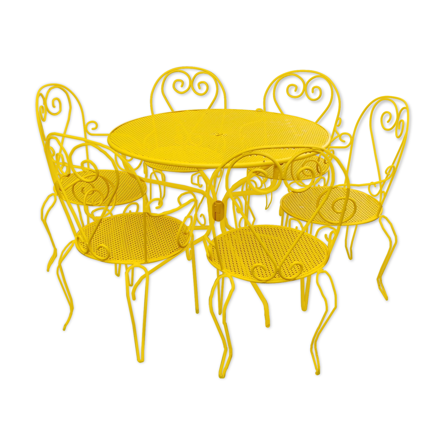 Yellow wrought iron garden room
