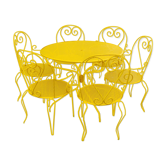 Yellow wrought iron garden room