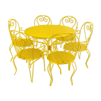 Yellow wrought iron garden room