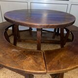 Table à manger vintage  & 4 bancs