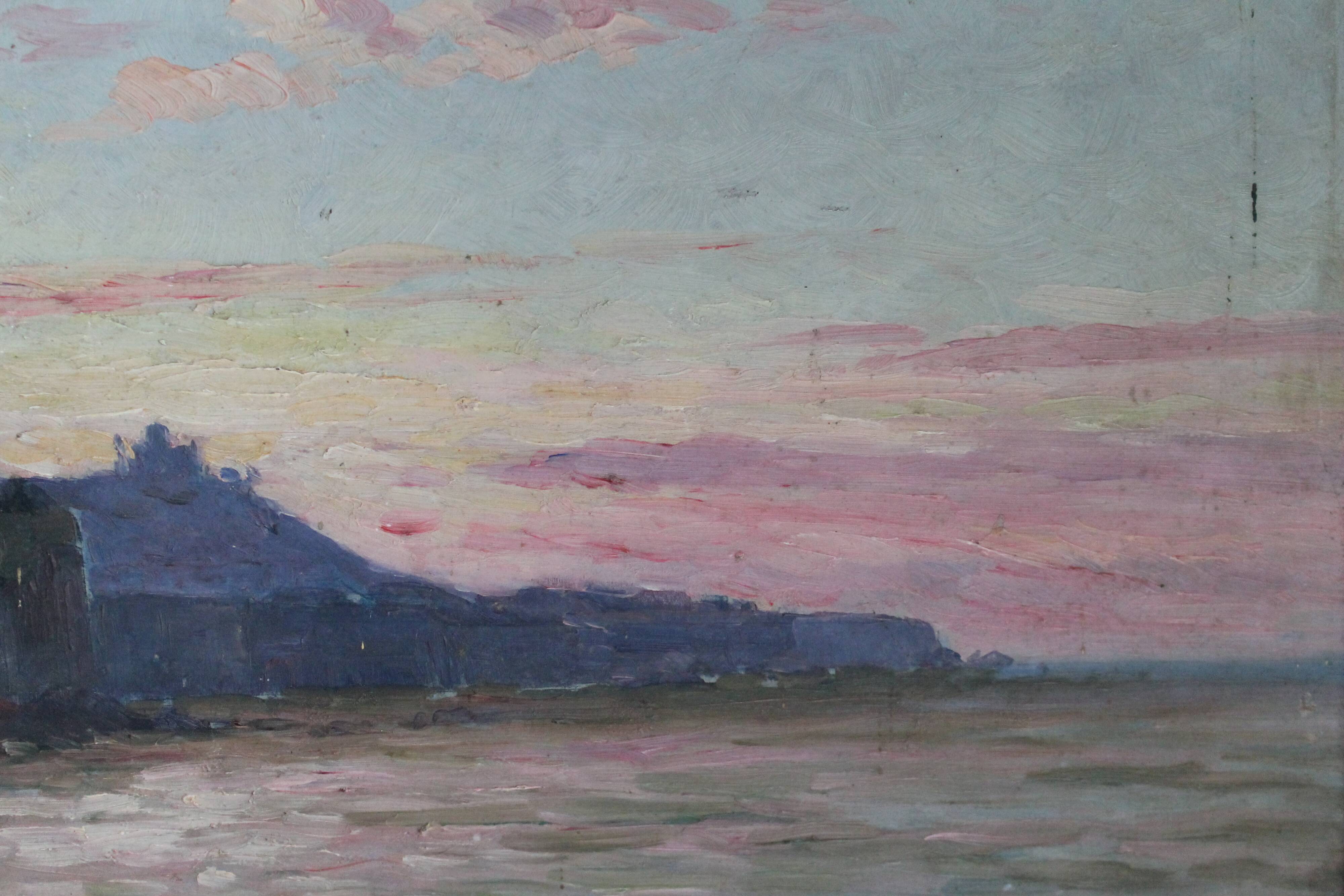 Marius Reynaud painting "Algerian Coast at Sunset"